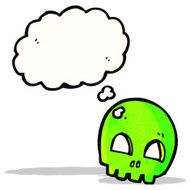 cartoon skull with thought bubble N42