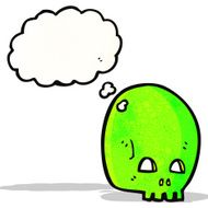 cartoon skull with thought bubble N43