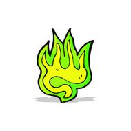 green fire symbol cartoon