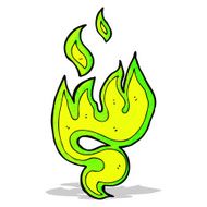 green fire symbol cartoon N2
