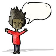 Cartoon happy boy with speech bubble N287