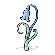 blue flower cartoon N3