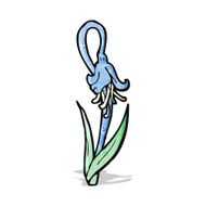 blue flower cartoon N4