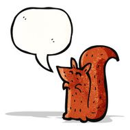 cartoon squirrel with speech bubble N23