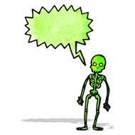 spooky green skeleton cartoon
