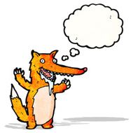 drooling hungry fox cartoon