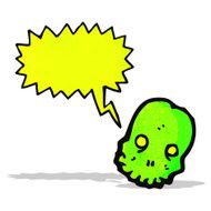 spooky shrieking skull cartoon