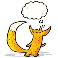 cartoon fox with thought bubble N20