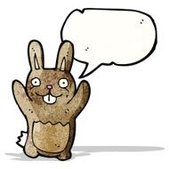 cartoon rabbit with speech bubble N117