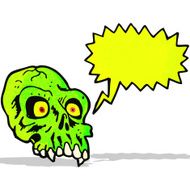 spooky shrieking skull cartoon N3