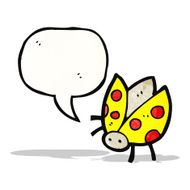 cartoon ladybug with speech bubble