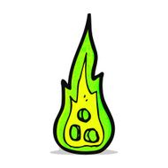 cartoon burning flame