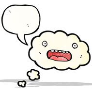 retro cloud cartoon character with speech bubble N3