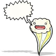 retro cloud cartoon character with speech bubble N4