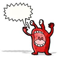 cartoon monster with speech bubble N60