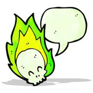 flaming skull cartoon N4