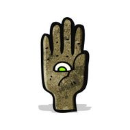 all seeing eye hand cartoon