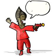cartoon future man with ray gun N2