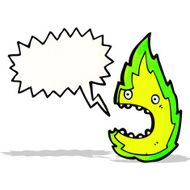 cartoon green fire