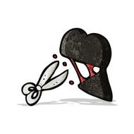 cutting black heart cartoon N2