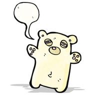 cartoon tired little polar bear