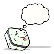 candy with thought bubble cartoon