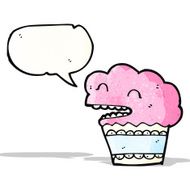 cartoon cupcake with speech bubble N13
