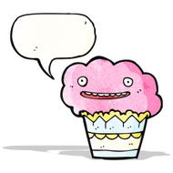 cartoon cupcake with speech bubble N14