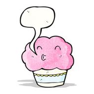 cartoon cupcake with speech bubble N16