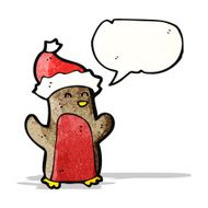 cartoon christmas robin N26
