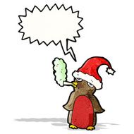 cartoon christmas robin smoking cigarette N2