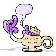 cartoon genie in lamp N6