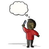 cartoon man combing hair N9