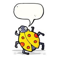 cartoon ladybug with speech bubble N2
