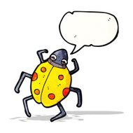 cartoon ladybug with speech bubble N3