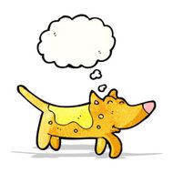 cartoon little dog with thought bubble N23