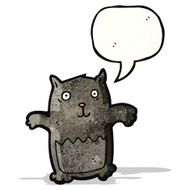 cartoon black cat N20