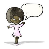 cartoon woman with speech bubble N49