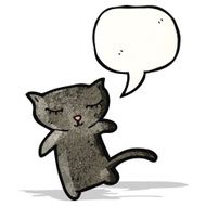 cartoon black cat N22