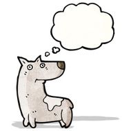 cartoon dog with thought bubble N27