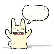 cartoon rabbit with speech bubble N119