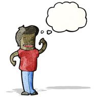 cartoon confident man with thought bubble N2