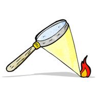 cartoon magnifying glass starting fire N4