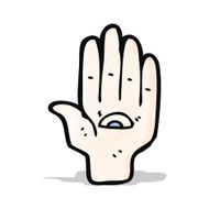 spooky all seeing eye hand symbol