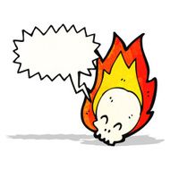 Cartoon Flaming Skull N17