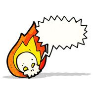 Cartoon Flaming Skull N18