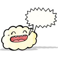 happy cloud with speech bubble N5