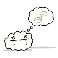 cartoon cloud thinking of a
