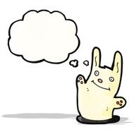 cartoon waving rabbit