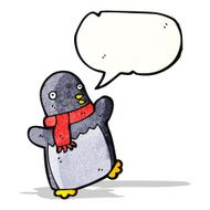 cartoon penguin wearing scarf N7